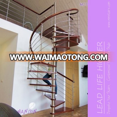 Stainless Steel Solid Wood Used Spiral Staircase