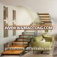 Steel Wood Indoor Stair Design With Glass Railing For Modern Staircase