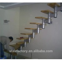 Adjustable stringer Stairs simple and stylish design, solid wood treads, TS-142