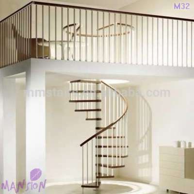 Indoor Simple Design PVC Handrail Spiral Stairs