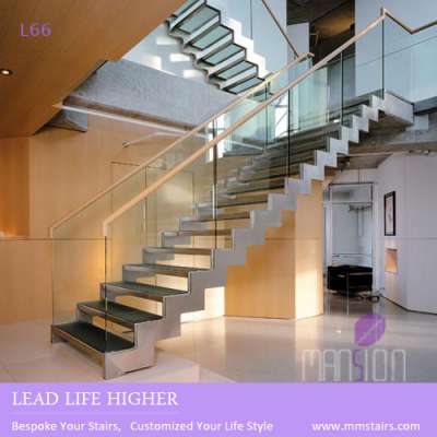 Indoor Clear Laminated Glass Stairs Grill Design