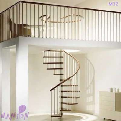 Steel-Wood Economic Design Stair Portable Spiral Stairs