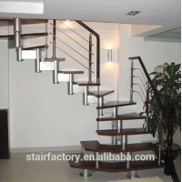 Australia Indoor stairs Indoor solid wood treads staircase Used indoor simple attic steel-wood staircase L-55