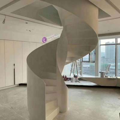 Indoor Metal Spiral Stairs with Steel Sheet Railing