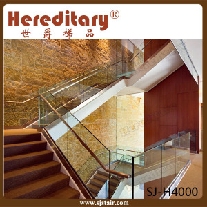 Frost Glass Balustrade / Stair Handrail for Apartment Concrete Stairs (SJ-H4000)